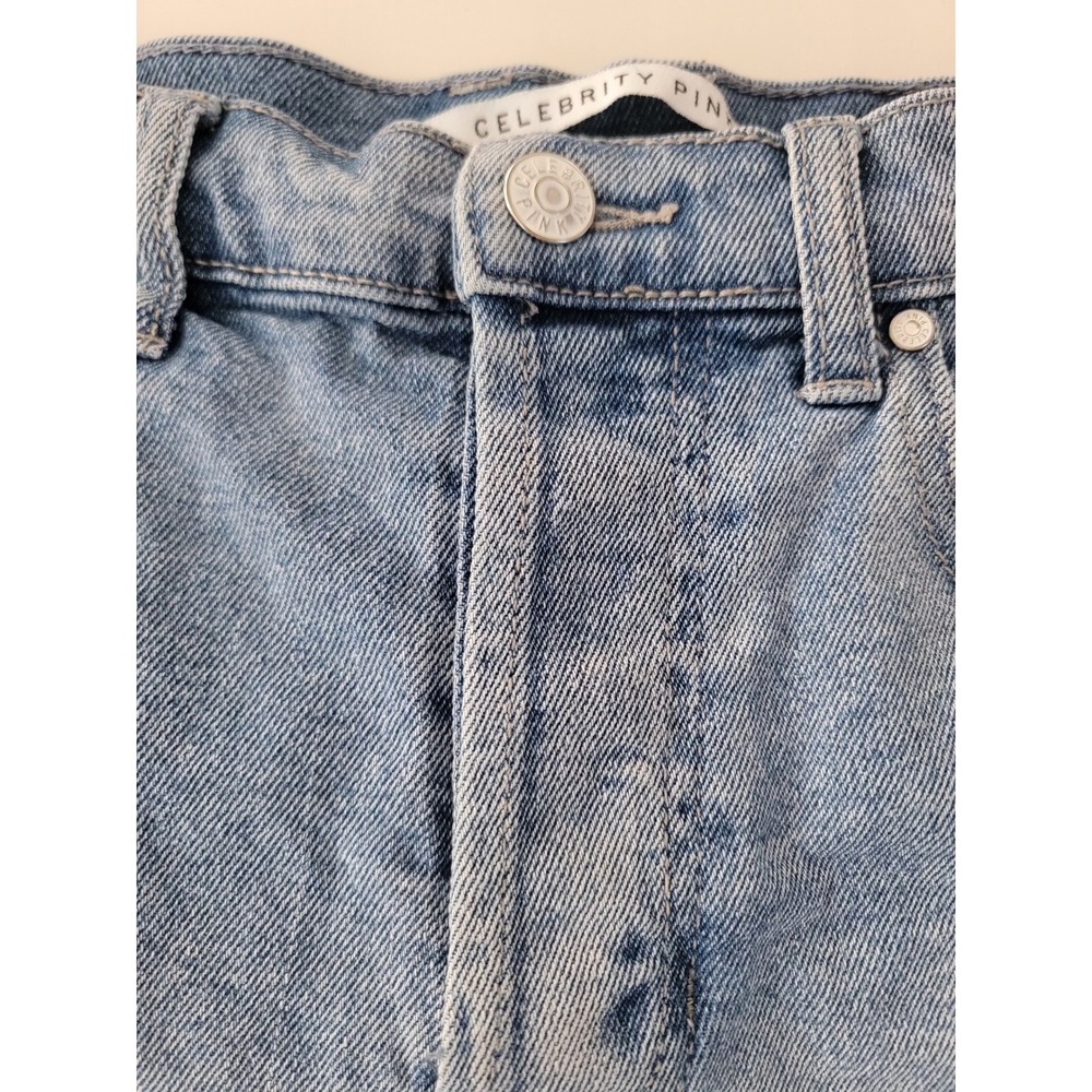 Celebrity Pink Two Tone Dip Dye Denim High Rise Frayed Hem Blue White 3/26 - Picture 5 of 7